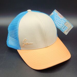 Grace Folly Classic Beach Trucker Hat Cap Mesh Snapback Blue Coral Tan